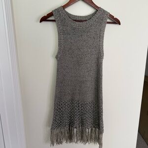 Anthropologie Bishop + Young Carmen Fringe Crochet Tank Sweater Size Small